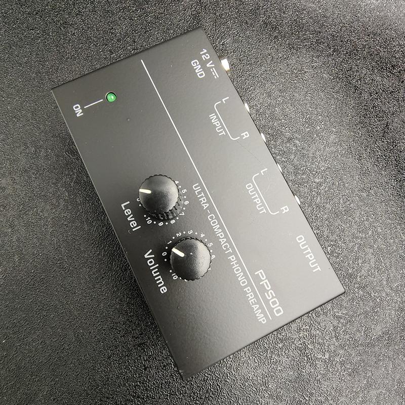 PP500 Ultra-Compact Phono Preamp with Treble Balance Volume Adjustment -Amp Turntable Preamplificador with EU US Plug