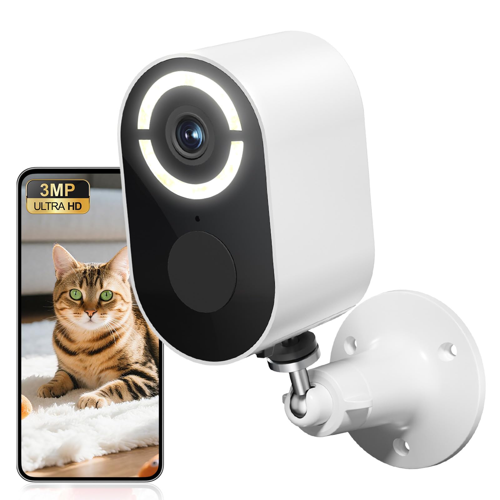 

for 2025 JUFLSKY Security 3 Night PIR Human 5200mAh Rechargeable IP65 128GB Memory Smartphone Voice and Light Family for Japanese Instruction Manual білий