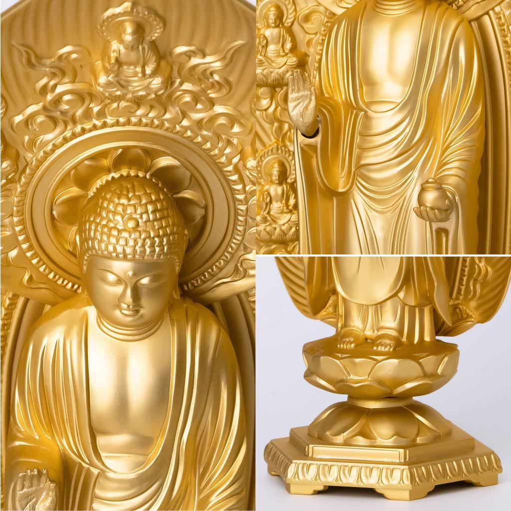 Buddha Statue Yakushi Nyorai 17cm Makita Shuun Original Takaoka Copperware (gold Plated/24k Gold) Sculptor Model "Tendai, Shingon, Rinzai"
