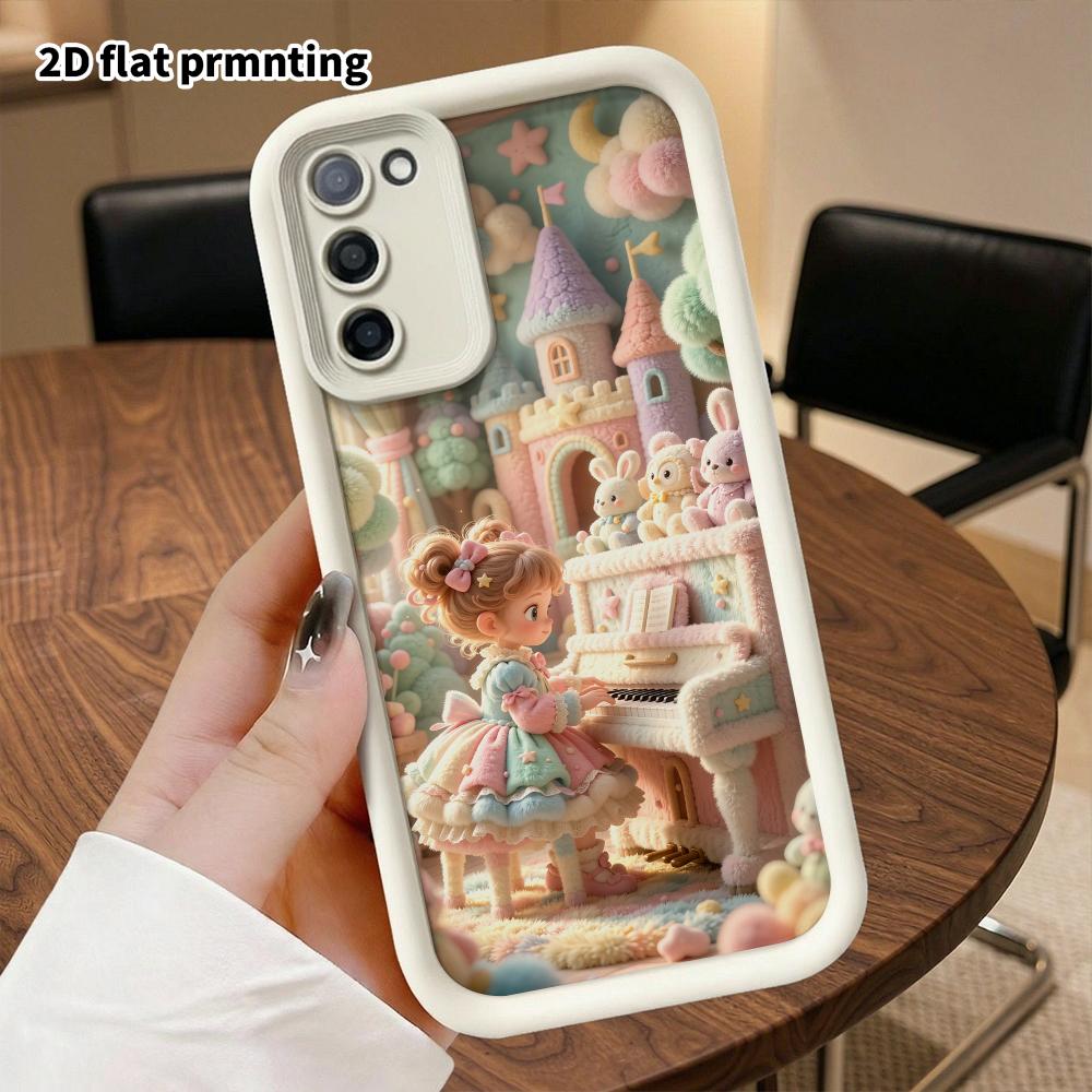 Phone Case: 2D flat, suitable for Samsung Galaxy A34 A35 M05 M06 S20 S22 S21 FE Plus 5G protective case, plush piano room, perfect Christmas and Hallo