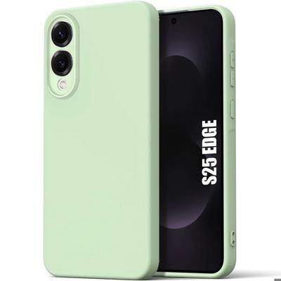 Protective Case - BOOLING - for Samsung Galaxy S25 Edge - Liquid Silicone - Anti-Scratch - Green