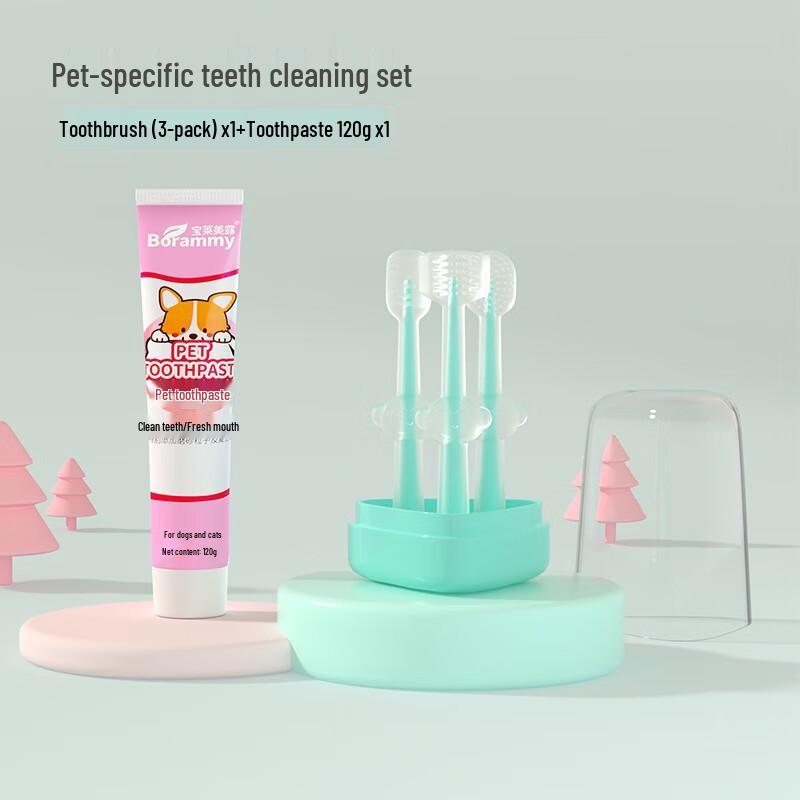Pet Silicone Toothbrush & Toothpaste Set