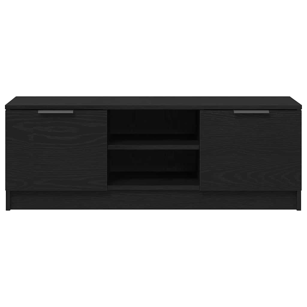 TV Cabinet in Black Oak Look 102 x 32 x 35.5 cm