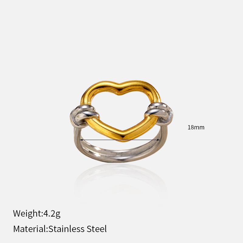 1011 Fashion Personality European and American Hot Selling Ring Minimalist Versatile Double Layer Ring Knot Love Stainless Steel Ring Women