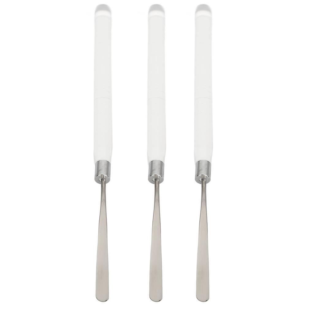 3pcs Makeup  Spatula Color Blending Stainless Steel Transparent Handle Nail Gel Spatula St
