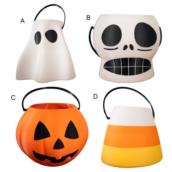 Ghost Flower Pot Planter Halloween Candy Bucket Multifunctional Resin Ghost Pumpkin Shape Vase Candy Bowl Home Office Decor