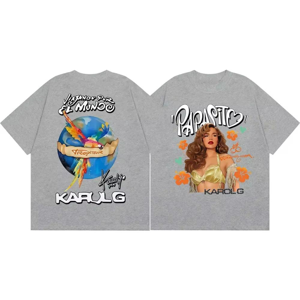 Karol G Tropicoqueta Tour 2026 Double Sided Graphic T Shirts Fashion Y2k Streetwear TShirt Unisex Unisex Casual Oversized TShirts
