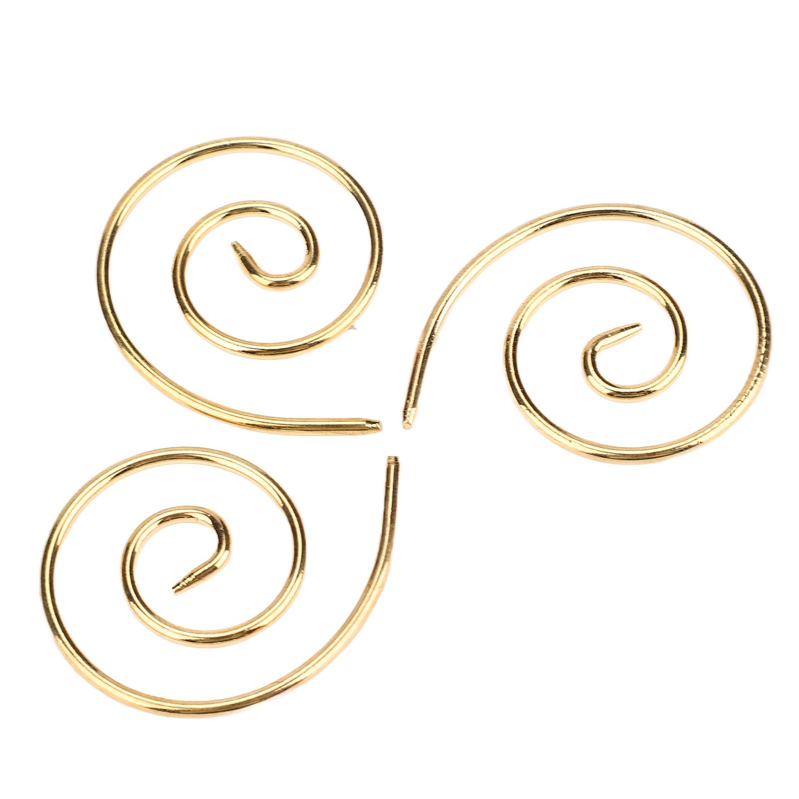 

3 шт. Спиральная кабельная спица для вязания Легкая Удобная Нержавеющая Сталь Бытовая Спица для Вязания золотой