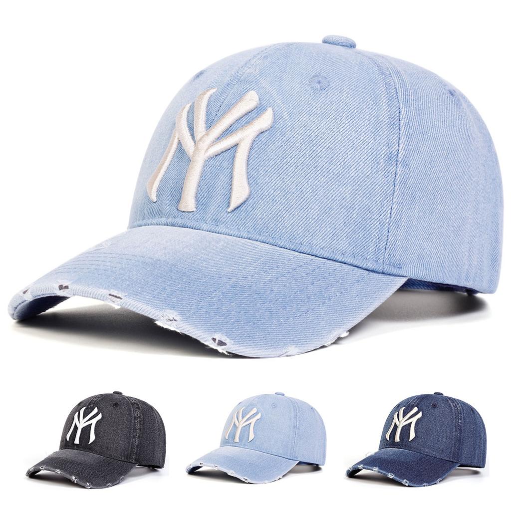 Cappellini da Baseball in Denim da Donna con Ricamo di Lettere, Primavera e Autunno, Uso Esterno, Regolabili, Cappelli Casual, Cappello Parasole per Uomini e