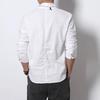 Linen Shirt Men 2025 Mens Spring Long Sleeve V-Neck Shirts Men Chinese Style Cotton Shirts Male Casual Soild Color Blouse