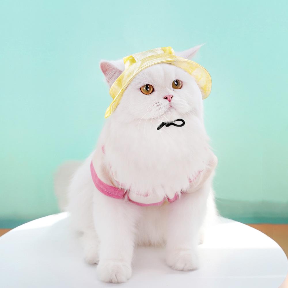 

Капелюх-козирок від сонця для домашніх тварин: Регульований, Захист від задушення, Дизайн з відкритими вухами для собак і котів L (41cm head, 14-20 lbs)