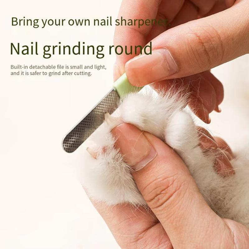 Pet Nail Clippers With Led Light Anti Splash Cover Nail File For Grooming Cats Dogs At Home
