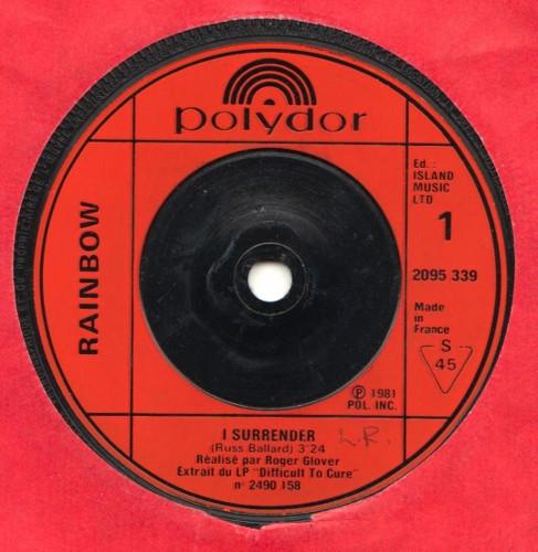 

7inch Record RAINBOW - I Surrender 2095339 Polydor 1981 France Rock Used