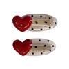 Lovely Polka Dot Heart Hair Clip Durability Alloys Hairpins Sweet Styles Hairpin for Women and Girls