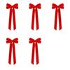 5Pcs Velvet Christmas Bow Ornament Solid Color Xmas Hanging Pendant  Christmas Decor