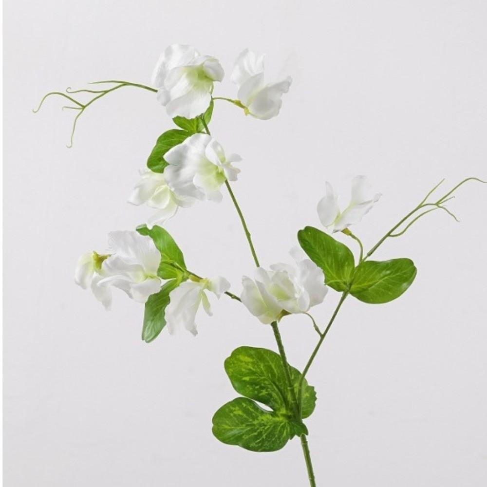 3pcs Silk Cloth, Iron Wire Sweet Pea Artificial Flower Single Stem Faux Flower  Home Vase Decoration
