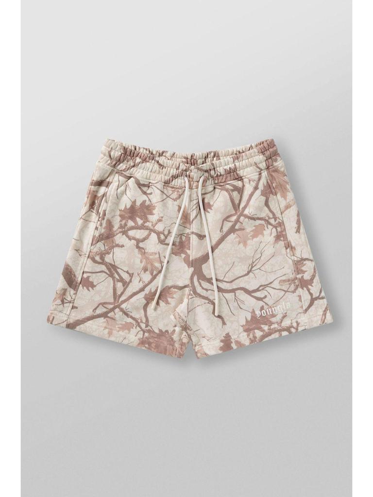 YOUNGLA Men's Casual Withered Leaf Style Camouflage Shorts - Retro Letter Loose Fit Summer Fitness Sports Beachwear