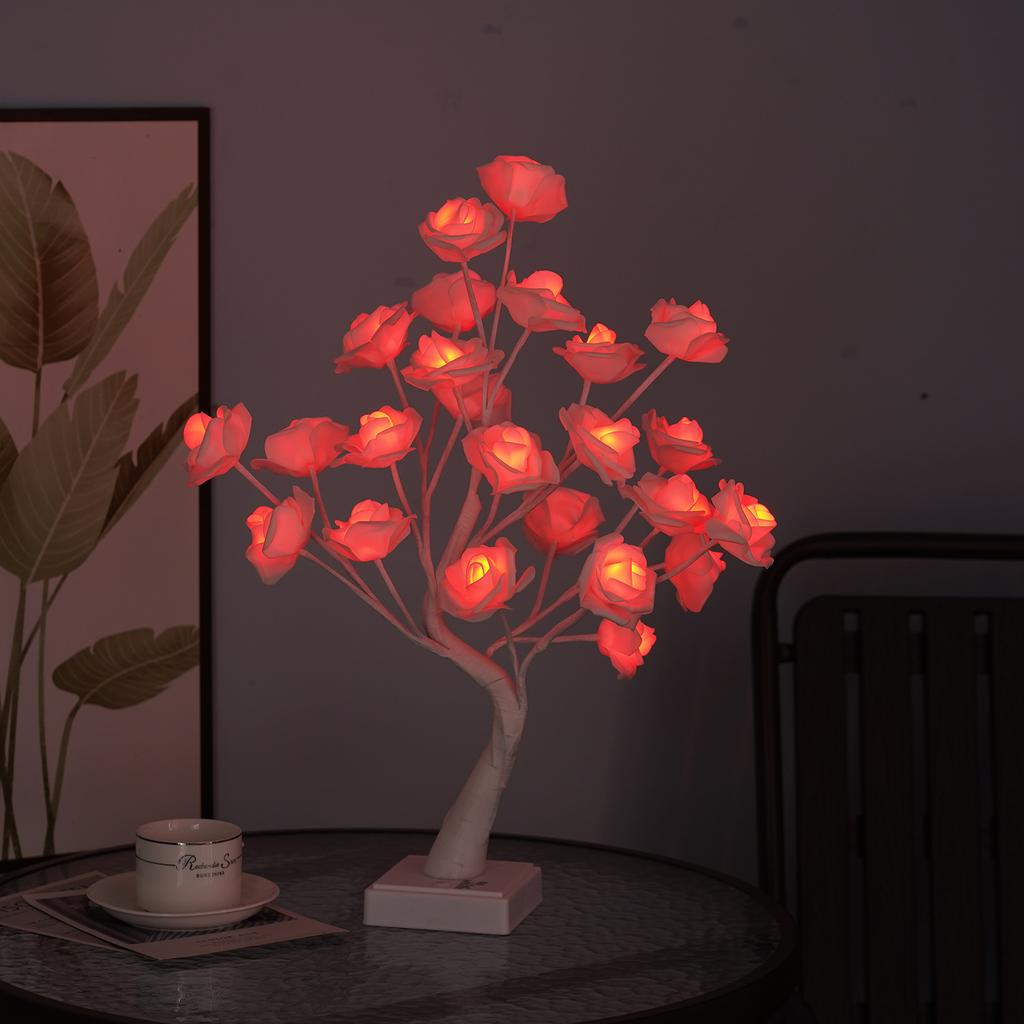 Rose Flower Tree Lights Willow Table Lamp Decor 18 Colors Changing for Home Wedding Party Christmas Bonsai Tree Night Light Gift