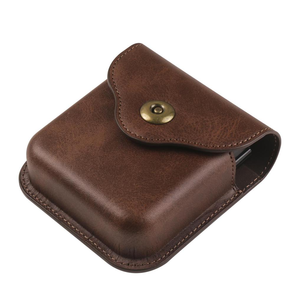 Luxury Leather Belt Clip Phone Case Men Waist Bag Cover For Samsung Z Flip6 Flip5 Moto Razr Oppo Vivo Tecno Honor Galaxy Flip 6 5 4 3 5G Holster Pouch