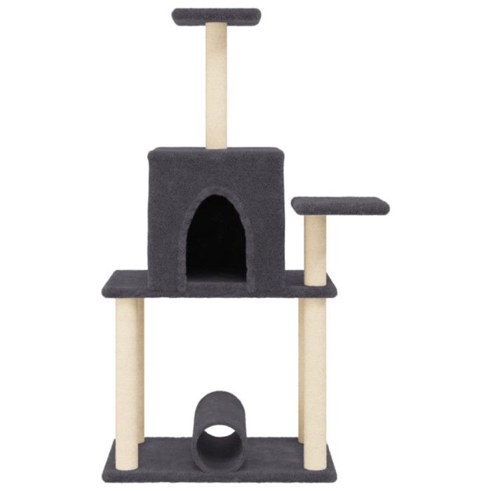 VidaXL Cat Tree with Sisal Scratching Posts Dark Grey 122 Cm 172090