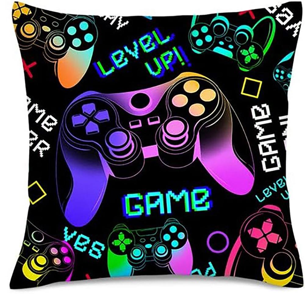 Colorful Game Controller Pillowcases For Gamers' Delight ,,Sofa And Chair Cushion Covers, Home Bedroom Room Decoration