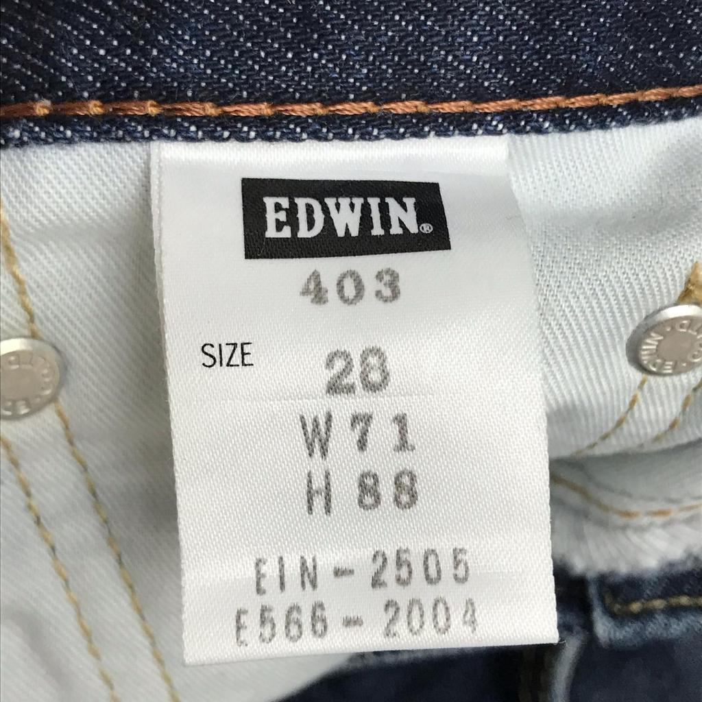 Made in Japan EDWIN 403 Denim Pants W28/W71-H88 Men S Inseam 75cm Indigo(USED)