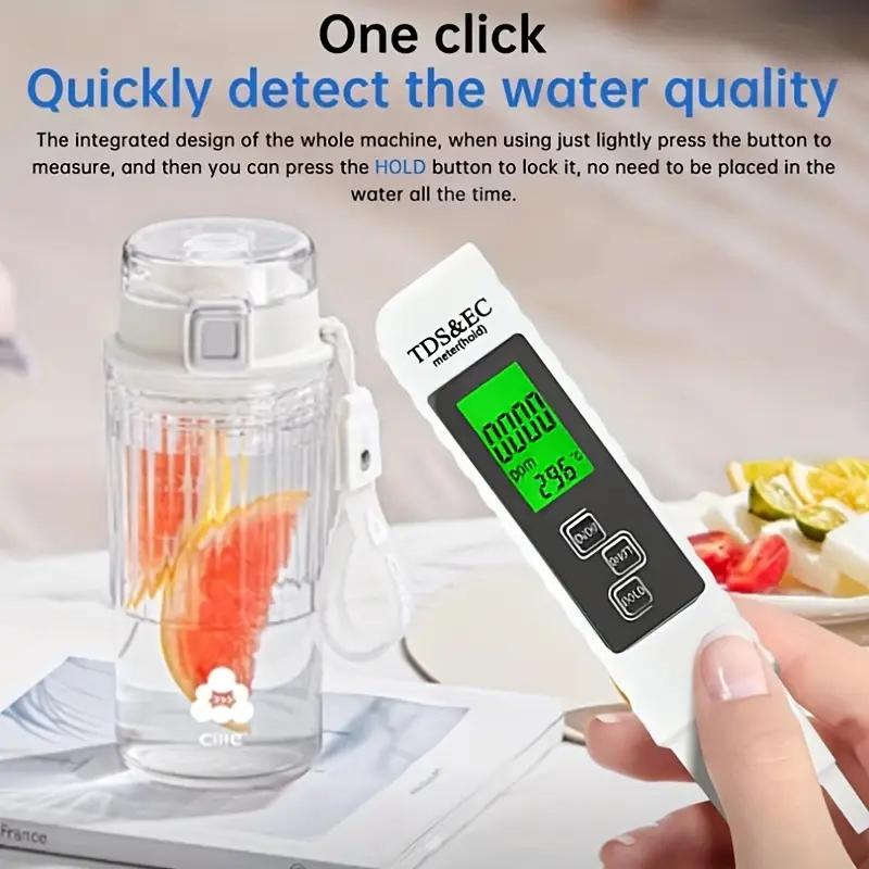 4In1 Backlight Water Quality Detection Pen Household Drinking Water Purity Ec Meter High Accuracy Tds Meter 0-9990Ppm Digital