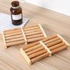 1pc Wooden Foot Massager with Shiatsu Roller - Ergonomic, Comfortable Wooden Design for Foot and Toe Relaxation