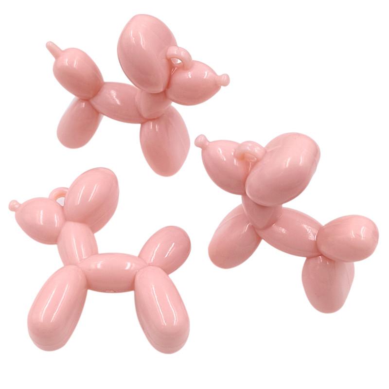 Home Party Supplies Acrylic Candy Colored Jewelry Making DIY Handmade Materials Balloon Dog Pendants Necklace Beads 3pcs for Earring