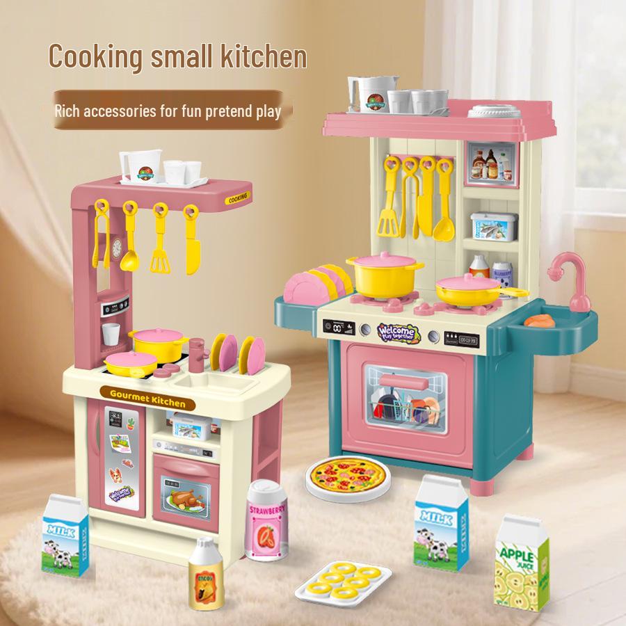 Kids' Cross-Border Kitchen Playset: Mini Cooking & Dining Simulation Toys for Boys and Girls