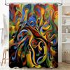 Colorful Swirls Shower Curtain Bath Decor Waterproof Fabric Perfect Addition for Bathroom Aesthetic