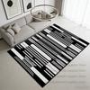 Modern Black White Carpet Minimalism Striped Decoration Bedside Bedroom Rug Lounge Cloakroom Antiskid Study Floor Mats Washable