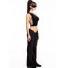 Kkx American Style Gyaru off-the-Shoulder Hollow-out Slim fit Top Street Sexy Short Navel One-Shoulder Oblique Collar Cami