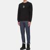 Evisu Letter Print Crew Neck Pullover Long Sleeve Sweatshirt Unisex sweatshirt Black 2EAGNM1SW424XXCT