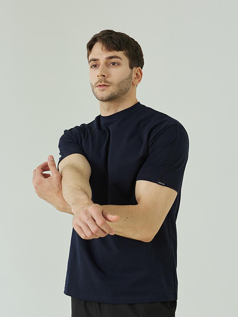 HERVINO Stretch Muscle Fit Short Sleeve T-Shirt [Navy]