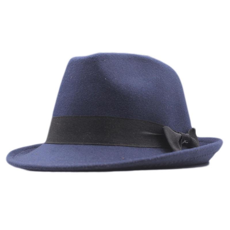 Imitation Wool Felt Top Hat Men's Jazz Hat Shanghai Beach Gentleman Woolen Autumn and Winter Retro British Hat