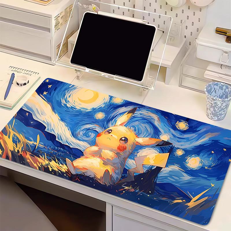 Art style Mouse Pad kawaii Pikachu xxl Extended Non Slip Gamer Desk Mat Pokemon Antislip Office Gaming Mouse Pad Smooth Surface