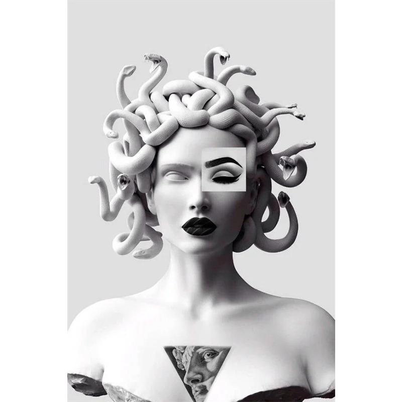 Poster Artistico Medusa di Smeraldo Creature Mitologiche Stampe per Pareti Pittura su Tela Mitologia Greca Moderna per Galleria Decorazioni per la Casa