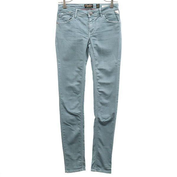 

REPLAY One point logo embroidery Skinny denim pants W25 Blue jeans Women Used