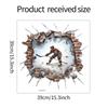 Creative Ice Hockey Player Breaking Through Wall Self Adhesive Wall Sticker for Kids Room Decor