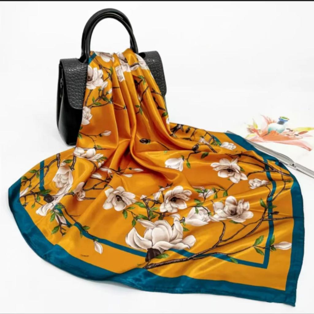 Vielseitiger Frühlings- und Herbstmode Dünner eleganter Damen-Seidenschal Atmungsaktiver Halsschal für Outdoor