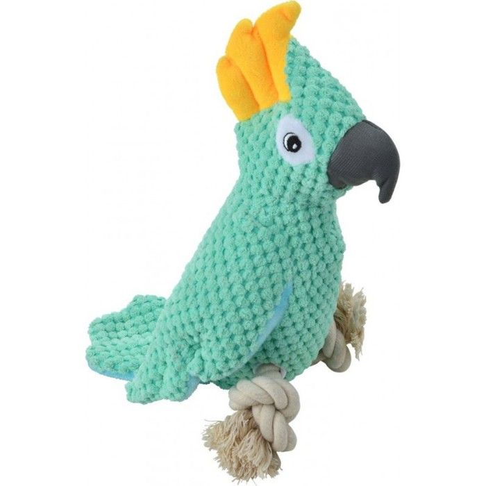 Jouet Peluche Perroquet - Marque - Modèle - Polyester + Corde - Largeur 13 Cm X Longueur 28 Cm - Jouet Sonore