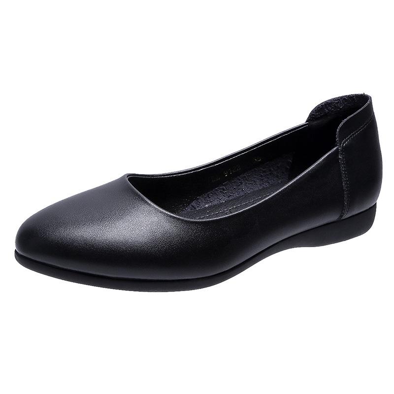 

Весна новая рабочая обувь мягкая подошва рабочая обувь женская черная большой размер туфли на плоской подошве низкий каблук профессиональная обувь женская кожаная обувь 41 чёрный