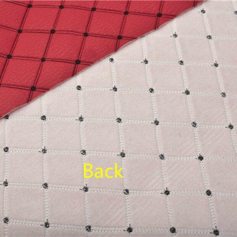 100cm Plaid Embroidery Sponge Fabric Imitate Leather Thick Quilted Cloth for Car Interior DIY Roof Seat Home Upholstery Material