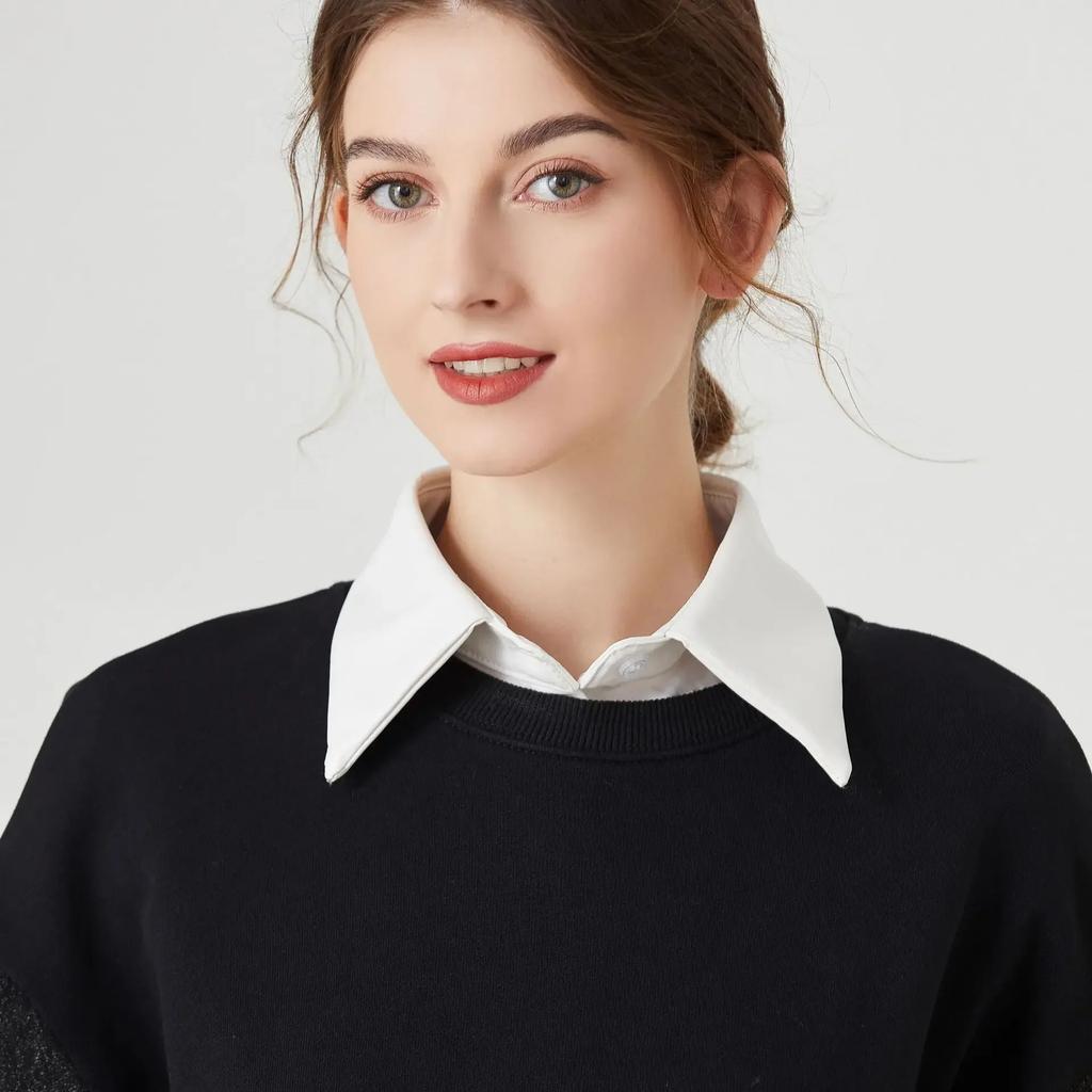 1 Pcs Detachable Black White Collars Fashion Solid Color False Blouse Unisex Clothing Accessories Women's Fake Collar Shirt