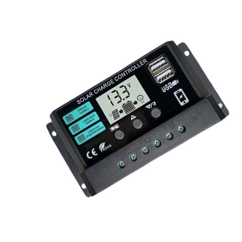 1Pcs Advanced 12V/24V Solar Controller With Lcd Display Multiple Protections Panel Charger Regulator With Load