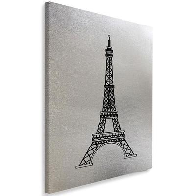 Canvas Print, Silver-coloured Eiffel Tower In Silver and Grey