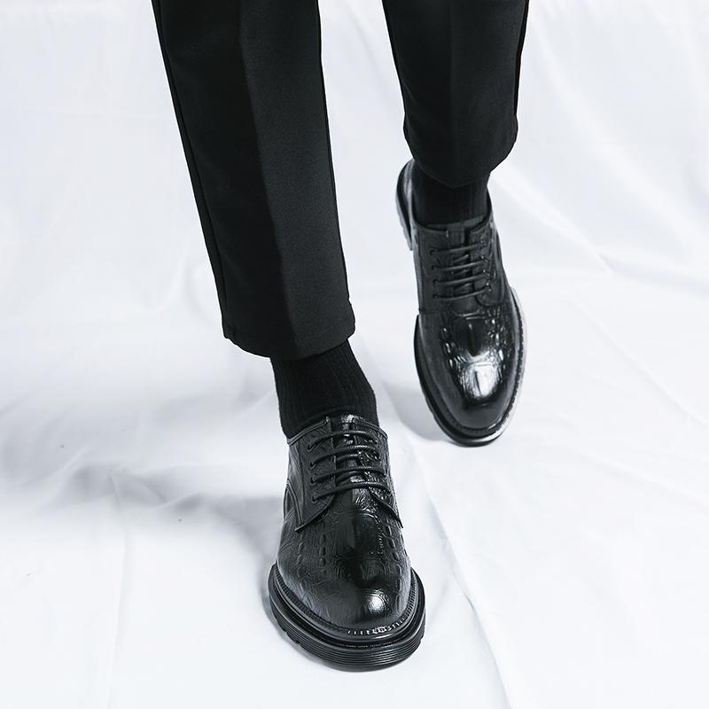 Fashion Classic men's leather shoes daily fashion business style design Leisure Party Thick soled handsome young shoes Hot selling