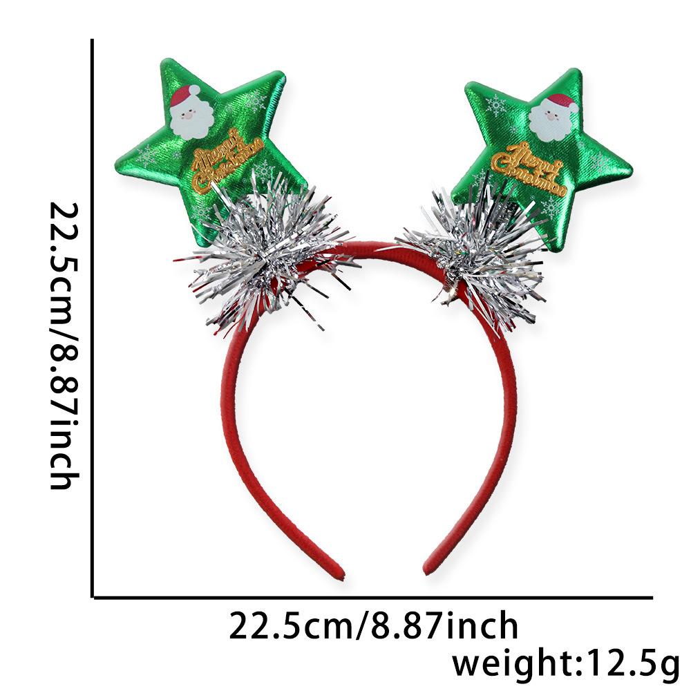 Christmas Tree Hairhoop Glittering Festive Holiday Headwear Gold Glitter Headband Festive Christmas Headbands For Christmas