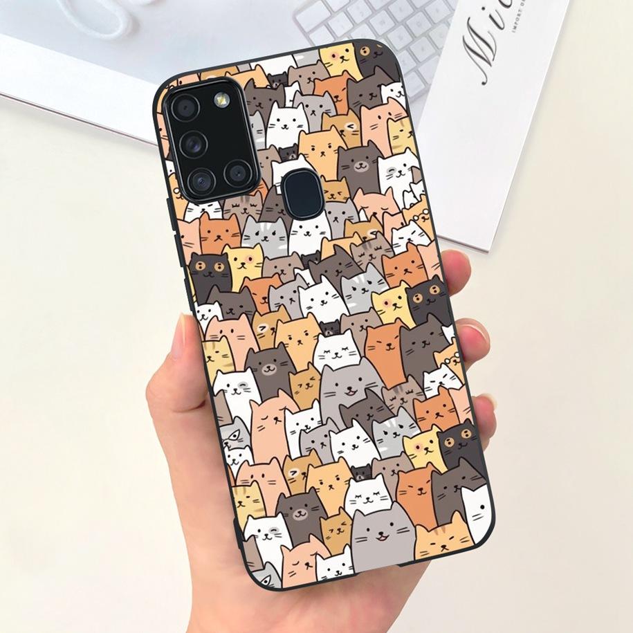 For Samsung A21S Case SM-A217F A 21S Back Cover Fashion Flower Cartoon TPU Soft Silicone Phone Case For Samsung Galaxy A21s Capa